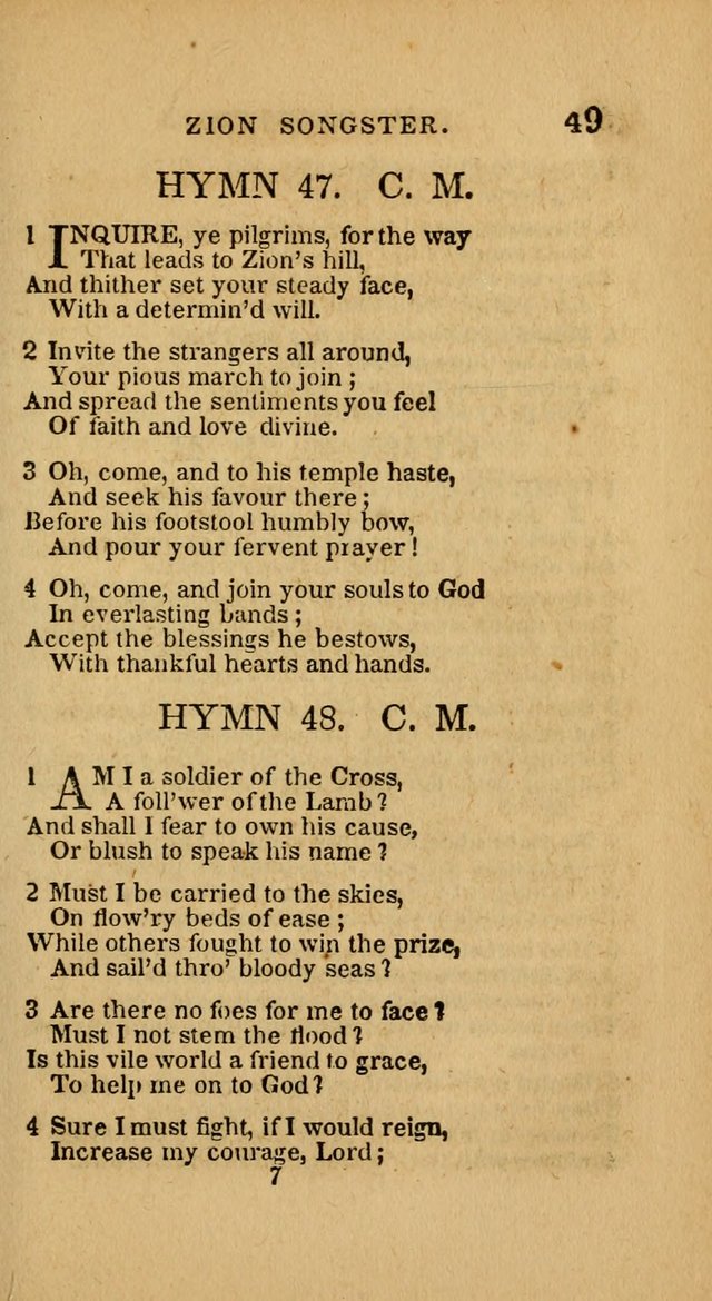 The Zion Songster: a Collection of Hymns and Spiritual Songs, generally sung at camp and prayer meetings, and in revivals of religion  (Rev. & corr.) page 52