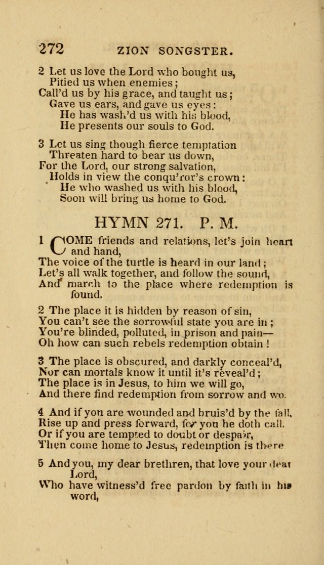 The Zion Songster: a Collection of Hymns and Spiritual Songs, Generally Sung at Camp and Prayer Meetings, and in Revivals or Religion  (95th ed.) page 279