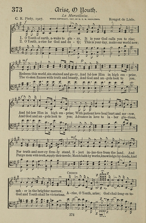 American Church and Church School Hymnal: a new religious educational hymnal page 374