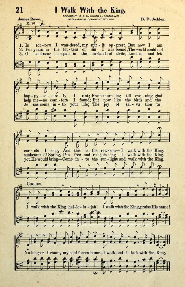 Awakening Songs for the Church, Sunday School and Evangelistic Services page 21