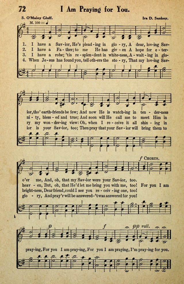 Awakening Songs for the Church, Sunday School and Evangelistic Services page 72