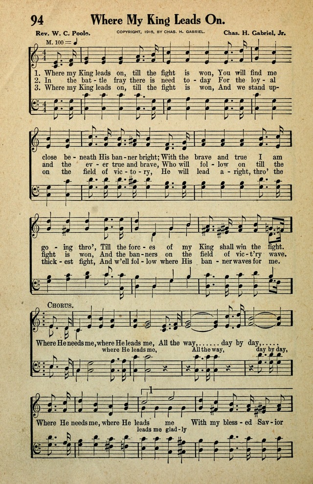 Awakening Songs for the Church, Sunday School and Evangelistic Services page 94