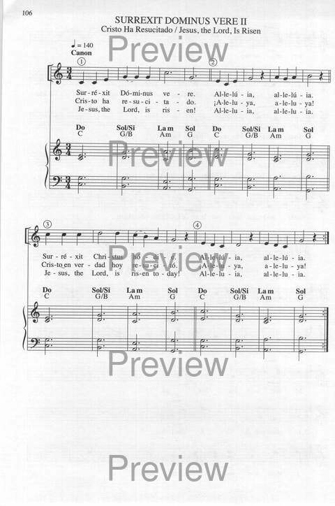 Bendigo al Señor: cánones, ostinatos, aclamacines y cantos de taizé page 106