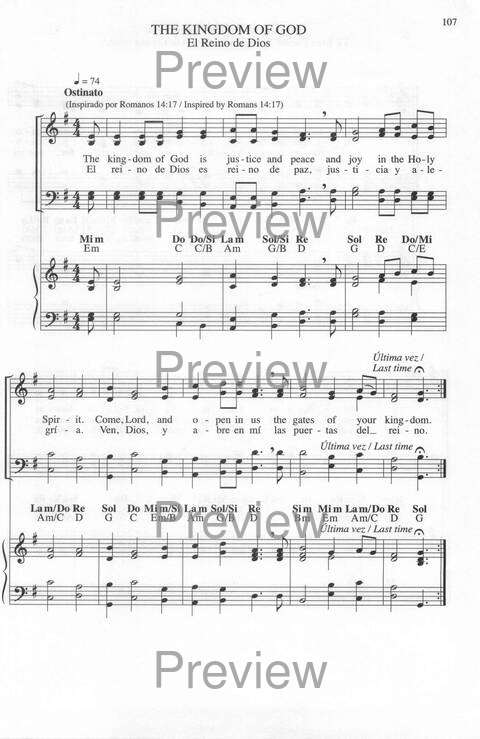 Bendigo al Señor: cánones, ostinatos, aclamacines y cantos de taizé page 107