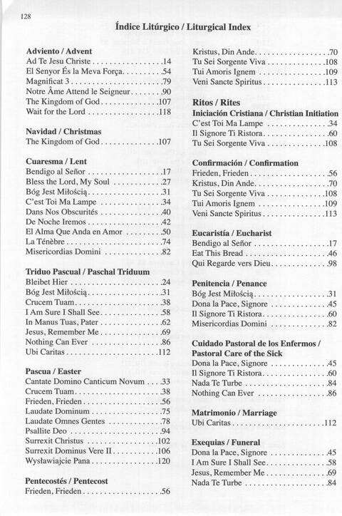 Bendigo al Señor: cánones, ostinatos, aclamacines y cantos de taizé page 128