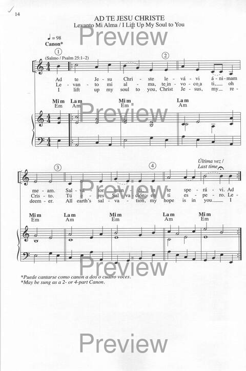 Bendigo al Señor: cánones, ostinatos, aclamacines y cantos de taizé page 14