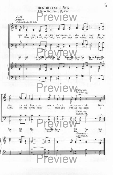 Bendigo al Señor: cánones, ostinatos, aclamacines y cantos de taizé page 17