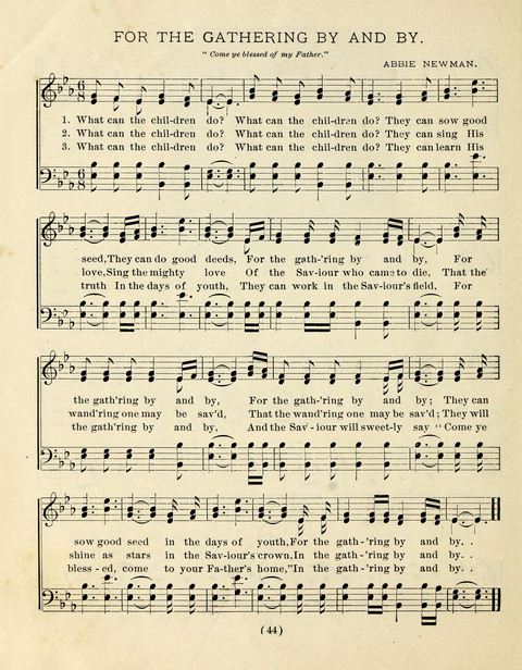 Buds and Blossoms for the Little Ones: a song book for infant classes or Sunday schools page 44