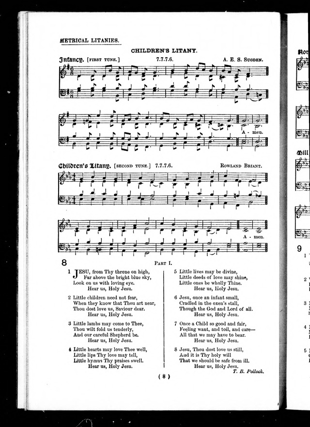 The Baptist Church Hymnal: chants and anthems with music page 8
