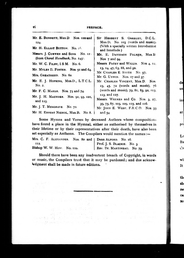 The Baptist Church Hymnal: chants and anthems with music page v