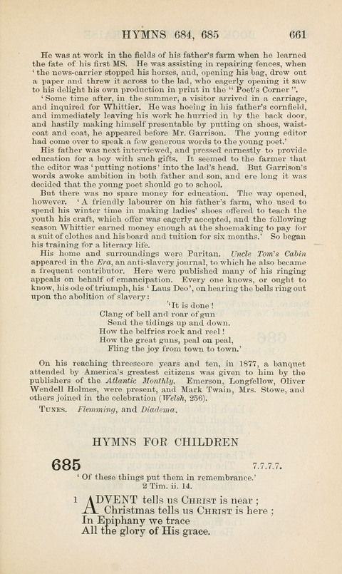 The Book of Common Praise: being the Hymn Book of the Church of England in Canada. Annotated edition page 661