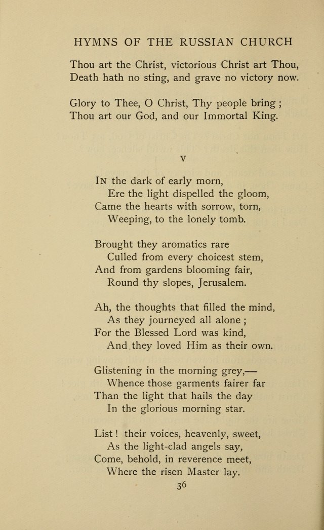 Hymns of the Russian Church: being translations, centos, and suggestions from the Greek office books with an introduction page 36