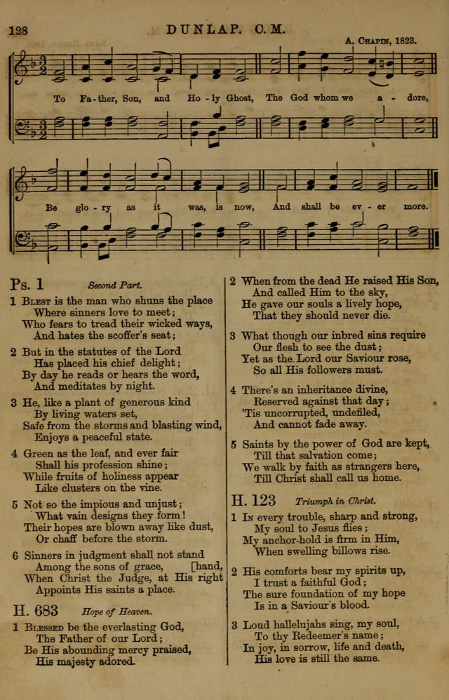 Book of Hymns and Tunes, comprising the psalms and hymns for the worship of God, approved by the general assembly of 1866, arranged with appropriate tunes... by authority of the assembly of 1873 page 124