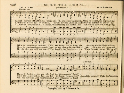 The Beacon Light: a collection of Hymns and Tunes for Sunday School page 108