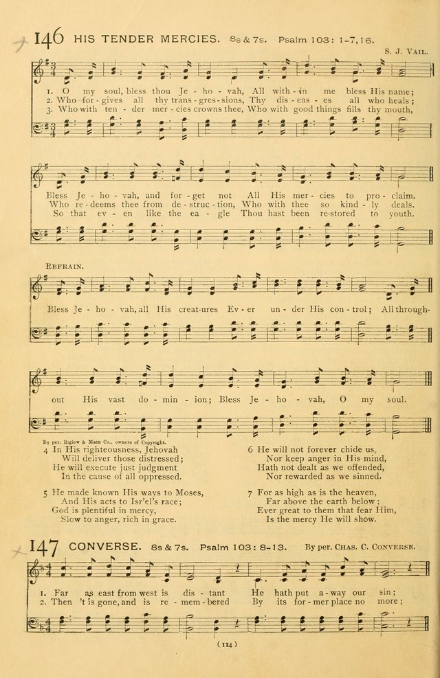 Bible Songs: consisting of selections from the Psalms set to music suitable for Sabbath Schools, prayer meetings, etc. page 114
