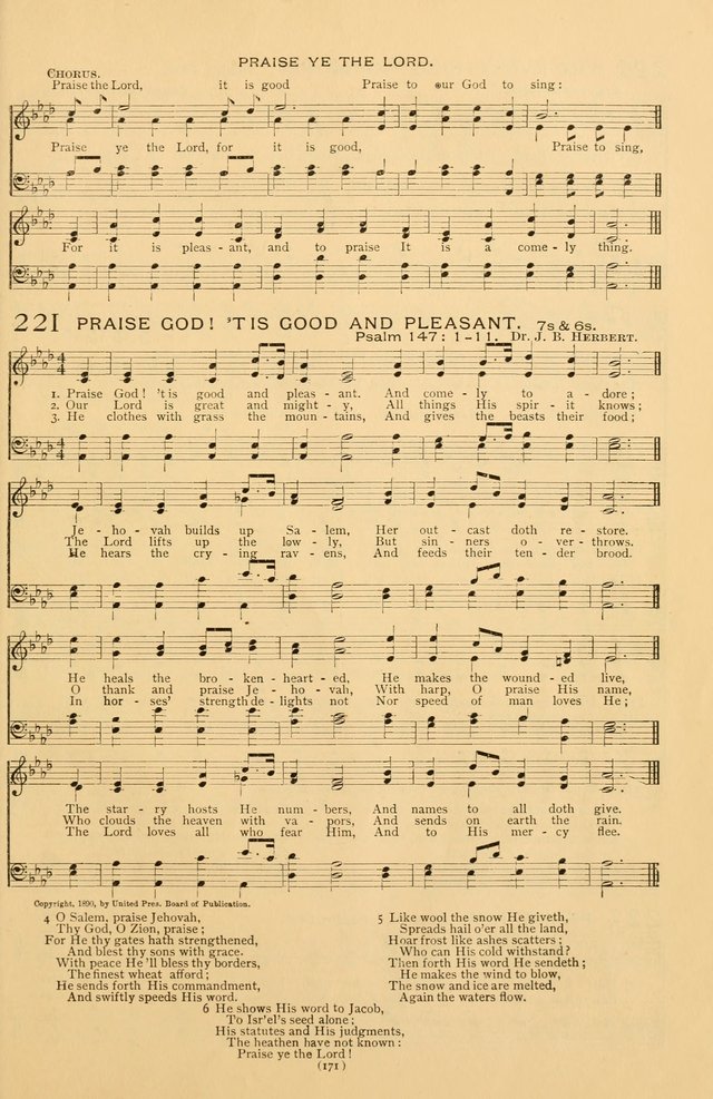 Bible Songs: consisting of selections from the Psalms set to music suitable for Sabbath Schools, prayer meetings, etc. page 171
