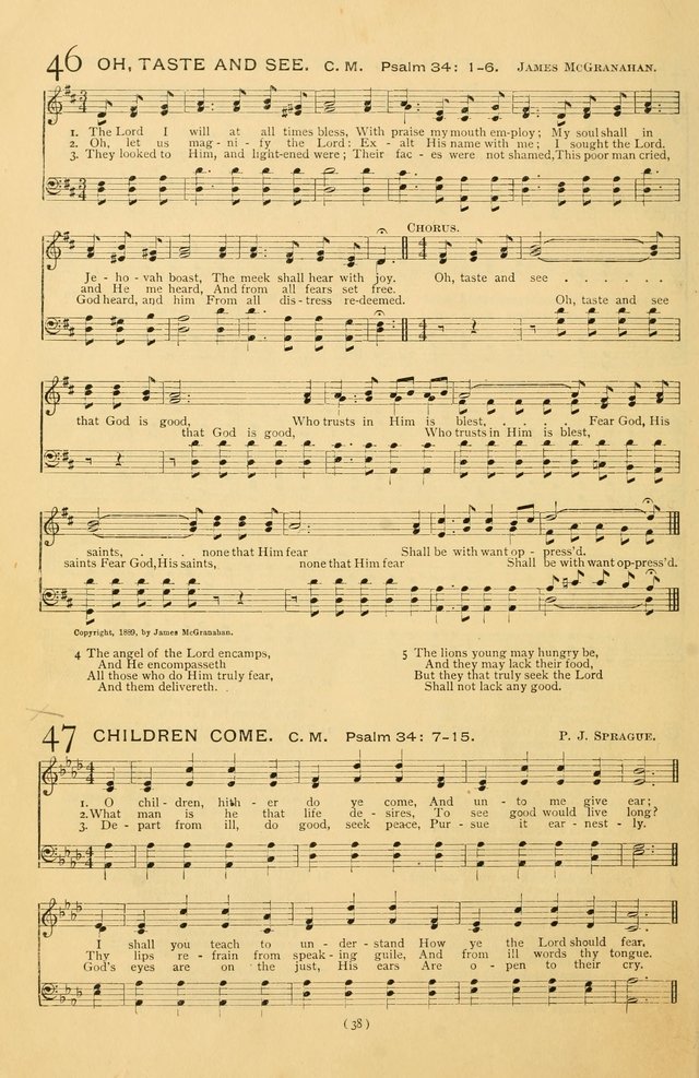 Bible Songs: consisting of selections from the Psalms set to music suitable for Sabbath Schools, prayer meetings, etc. page 38