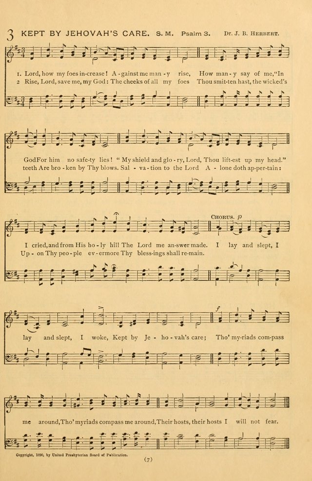 Bible Songs: consisting of selections from the Psalms set to music suitable for Sabbath Schools, prayer meetings, etc. page 7