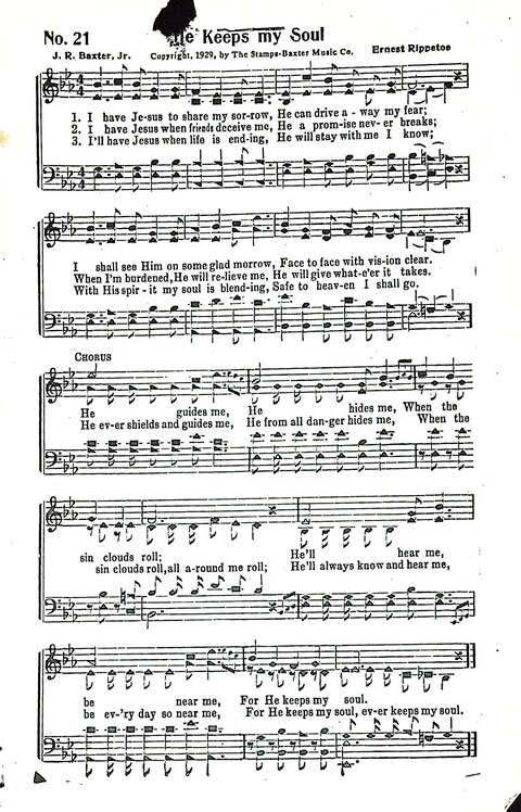 Cheerful Chimes: our 1931 book for Sunday-schools, singing schools, revivals, conventions, and general use in all religious gatherings page 21