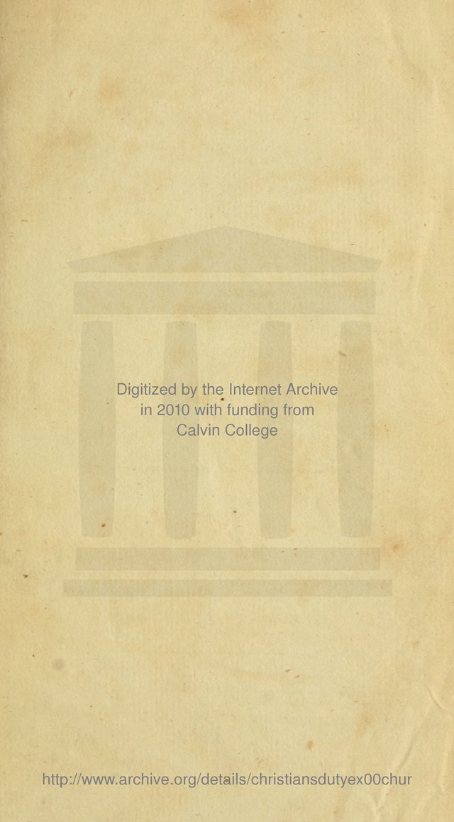 The Christians Duty, exhibited, in a series of Hymns: collected from various authors, designed for the worship of God, and for the edification of Christians (1st Ed.) page v