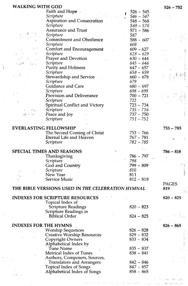 The Celebration Hymnal: songs and hymns for worship page 7
