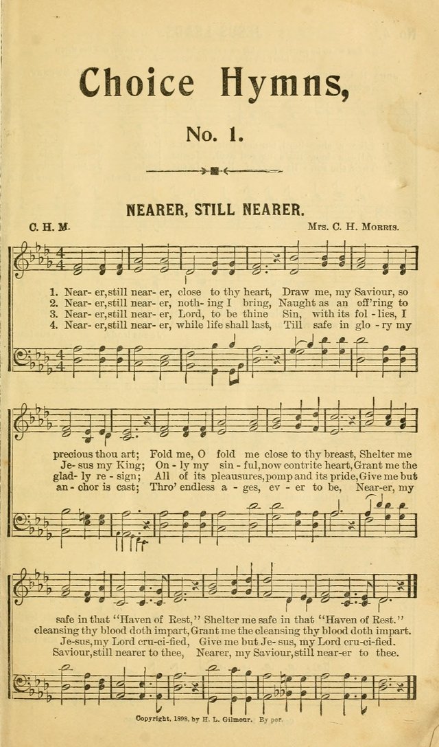 Choice Hymns No. 1: for use in the church, Sunday-school, young people