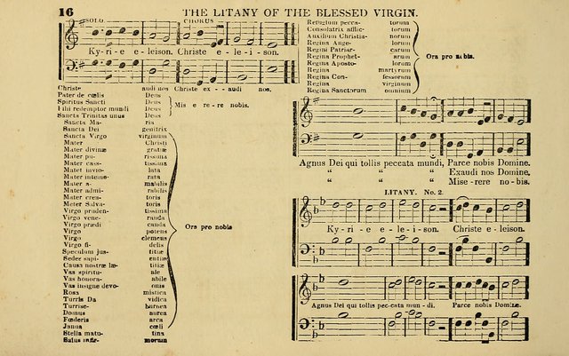 The Catholic Harp: containing the morning and evening service of the Catholic Church, embracing a choice collection of masses, litanies, psalms, sacred hymns, anthems, versicles, and motifs page 16