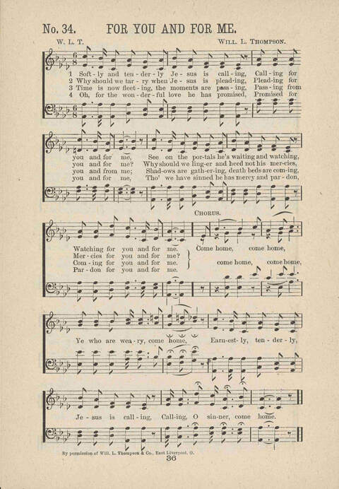 Christian Hymns: a collection of hymns and tunes for all occasions of Christian work and worship page 34
