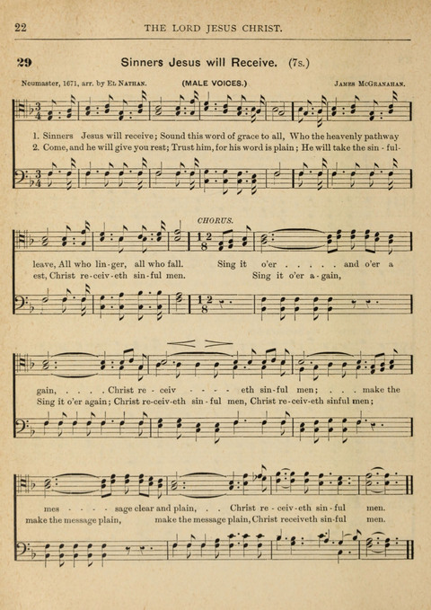 The Canadian Hymnal: a collection of hymns and music for Sunday schools, Epworth leagues, prayer and praise meetings, family circles, etc. (Revised and enlarged) page 22
