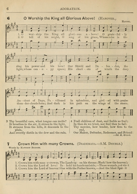 The Canadian Hymnal: a collection of hymns and music for Sunday schools, Epworth leagues, prayer and praise meetings, family circles, etc. (Revised and enlarged) page 6