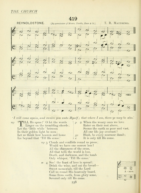 The Church Hymnary page 538