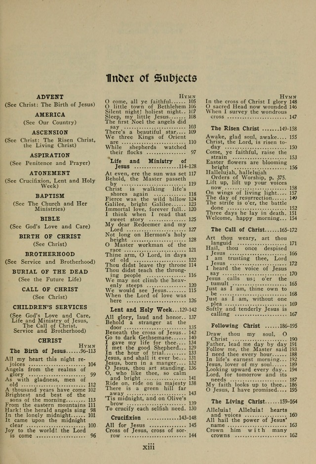 The Century Hymnal page xvii