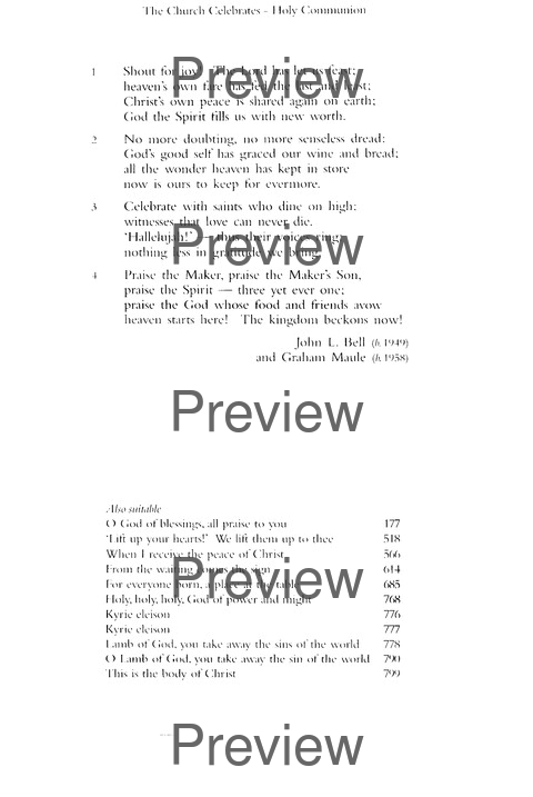 Church Hymnary (4th ed.) page 1253