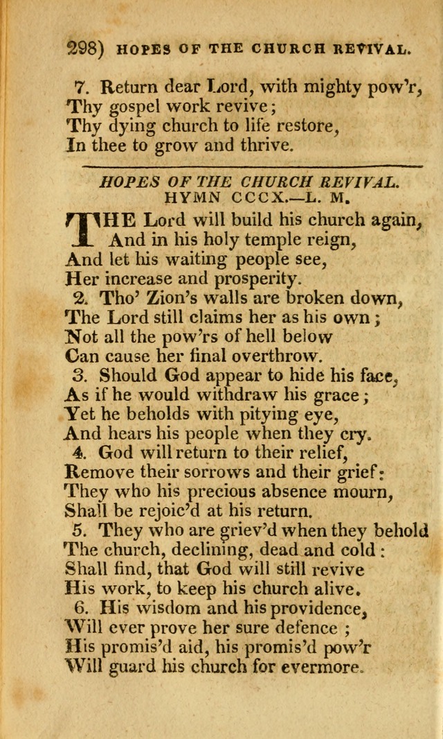 Church Hymn Book: consisting of newly composed hymns with the addition of hymns and psalms, from other authors, carefully adapted for the use of public worship, and many other occasions (1st ed.) page 317