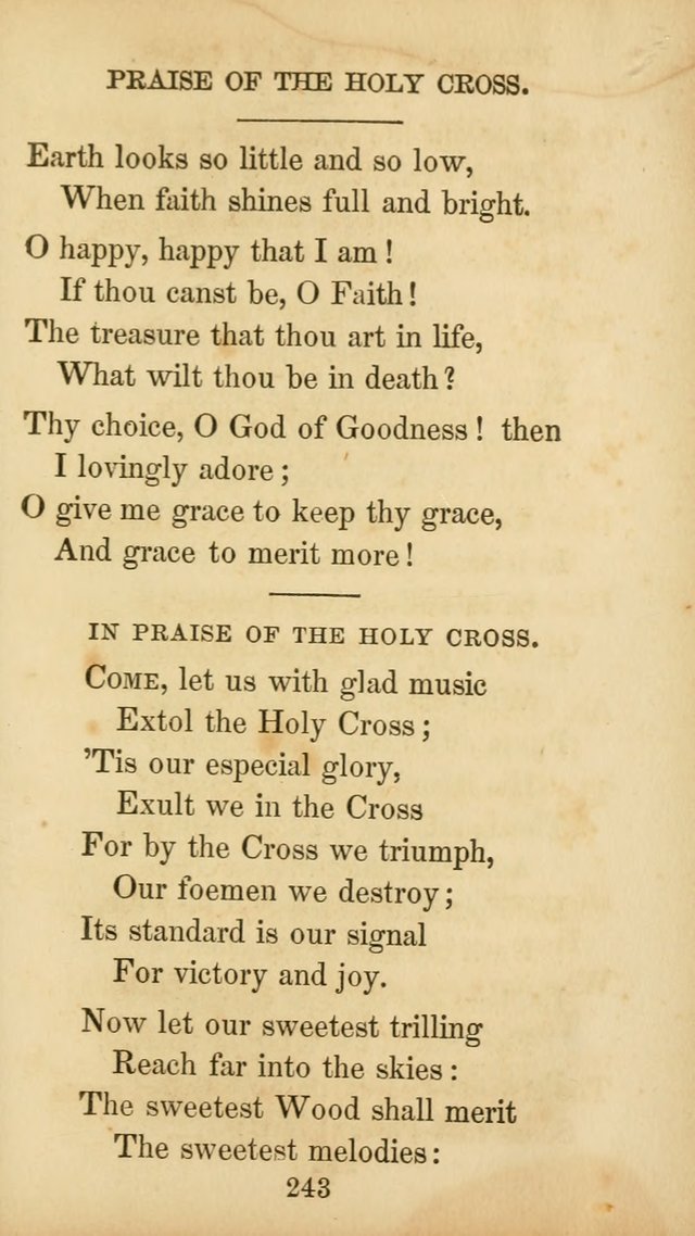 The Catholic Hymn Book: a collection of hymns, anthems, etc. for all  holydays of obligation and devotion throughout the year page 243
