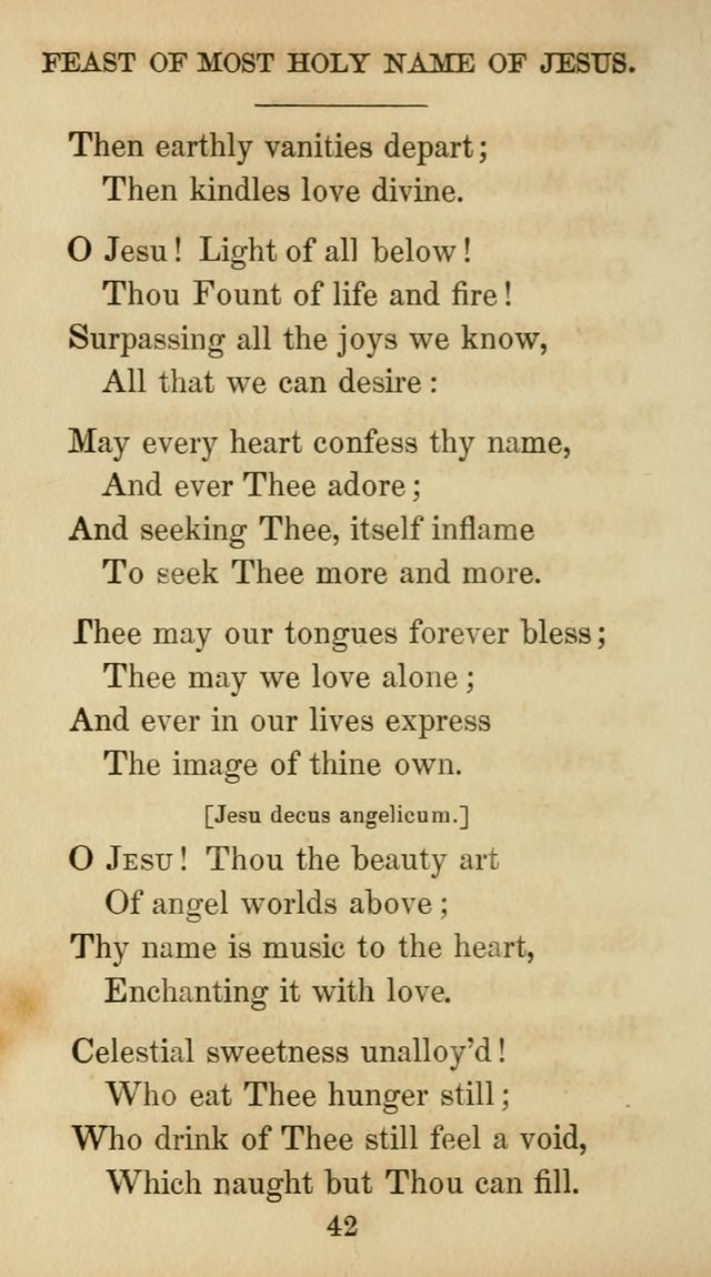 The Catholic Hymn Book: a collection of hymns, anthems, etc. for all  holydays of obligation and devotion throughout the year page 42