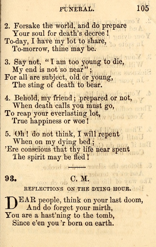 A Collection of Hymns: designed for the use of the Church of Christ page 105