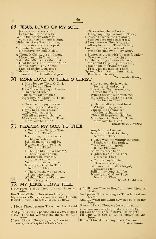 The Convention Hymnal: a compilation of familiar hymns for use at meetings where the larger collections are not available page 62