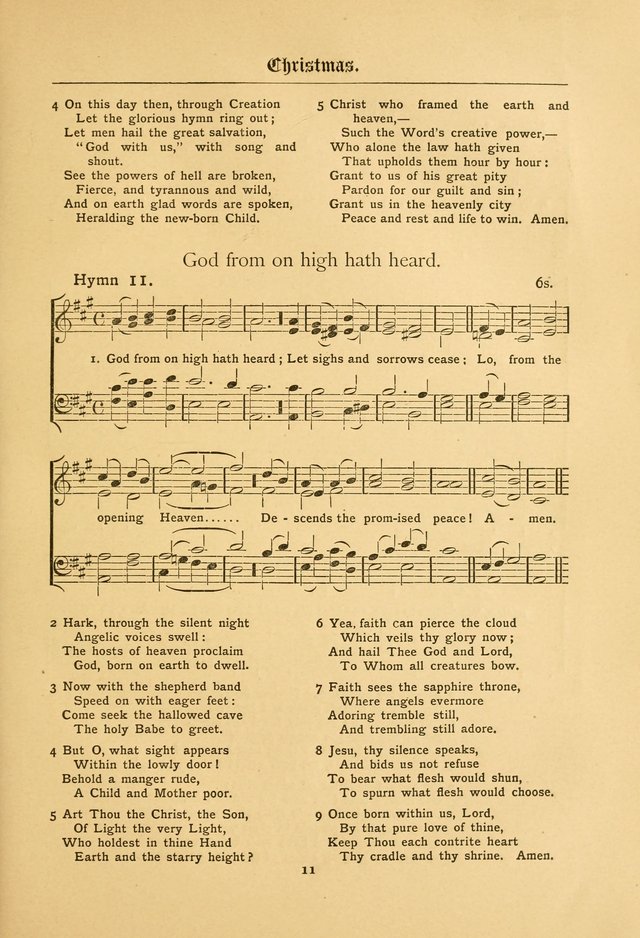 The Catholic Hymnal: containing hymns for congregational and home use, and the vesper psalms, the office of compline, the litanies, hymns at benediction, etc. page 11