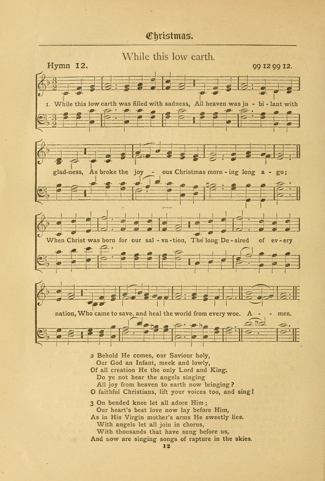 The Catholic Hymnal: containing hymns for congregational and home use, and the vesper psalms, the office of compline, the litanies, hymns at benediction, etc. page 12