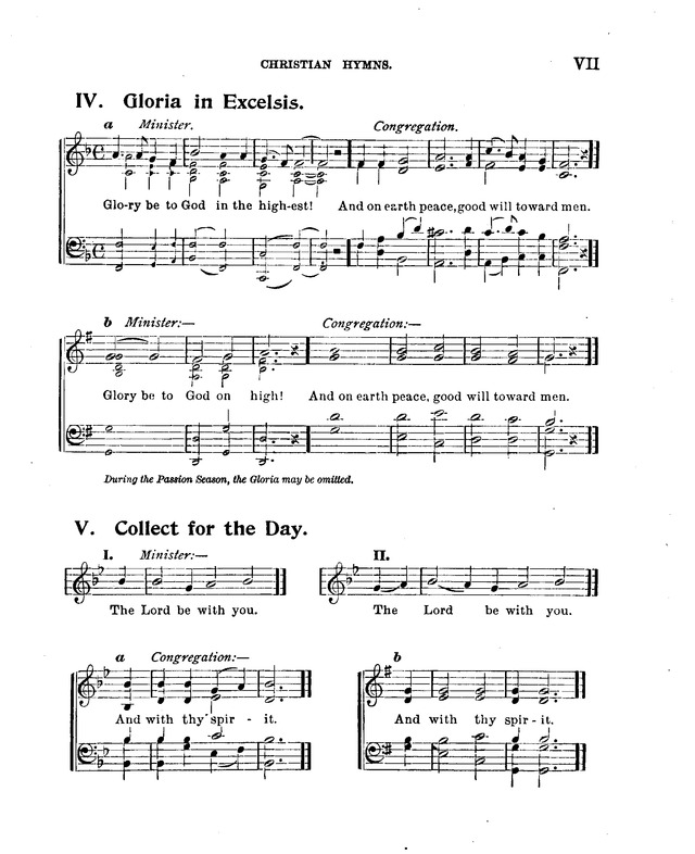Christian Hymns: for church, school and home, with music page vii