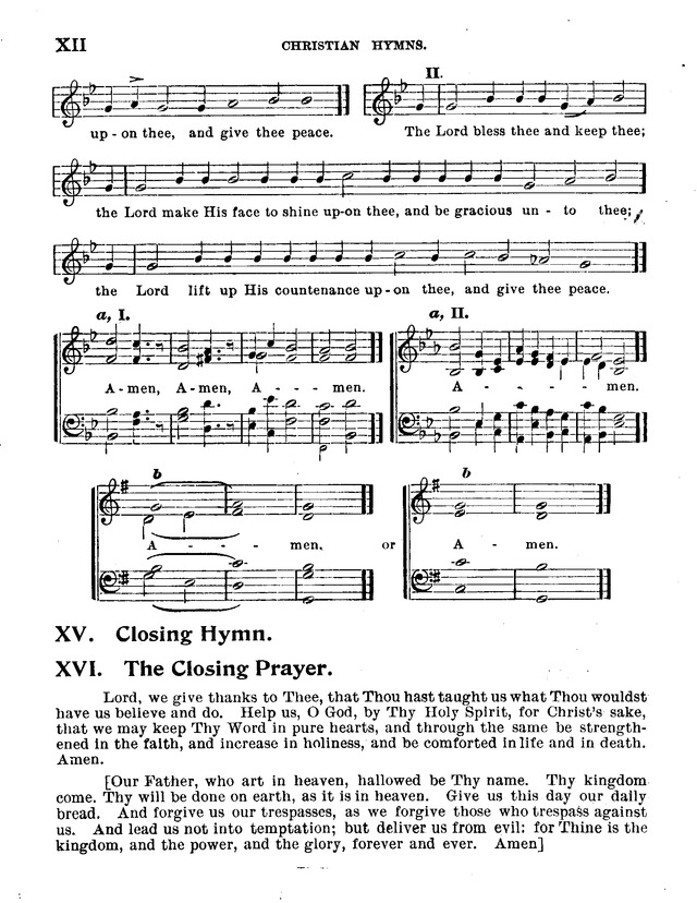 Christian Hymns: for church, school and home, with music page xii