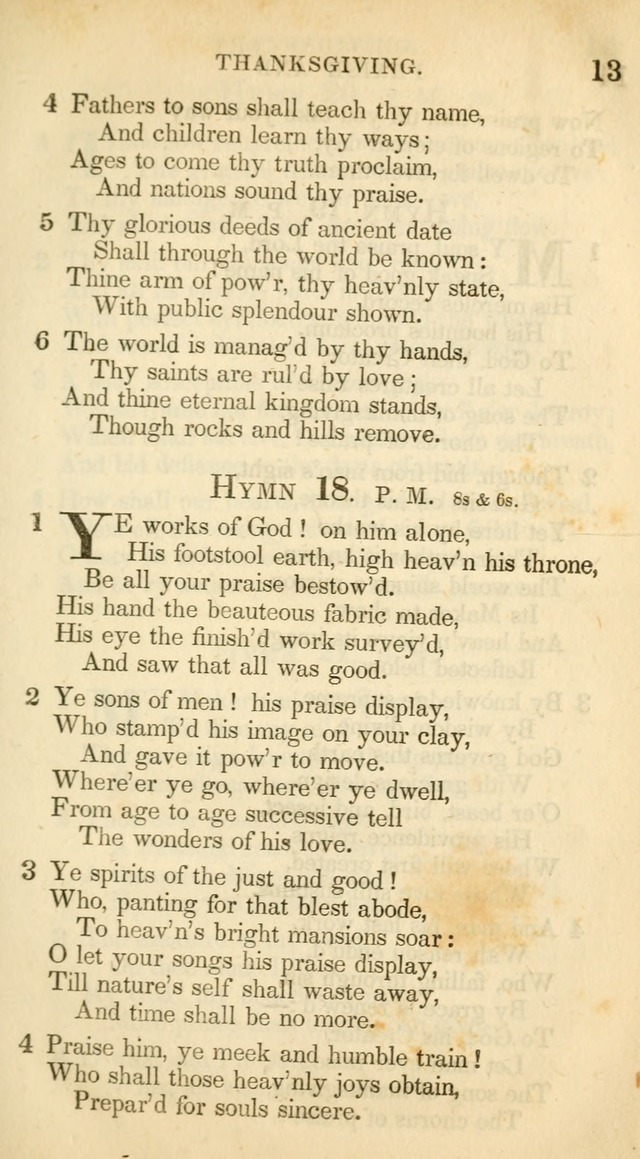 A Collection of Hymns and a Liturgy: for the use of Evangelical Lutheran Churches, to which are added prayers for families and individuals (New and Enl. Stereotype Ed.) page 13