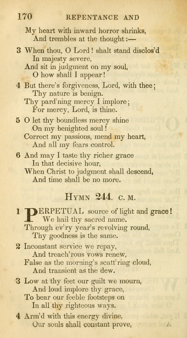 A Collection of Hymns and a Liturgy: for the use of Evangelical Lutheran Churches, to which are added prayers for families and individuals (New and Enl. Stereotype Ed.) page 170