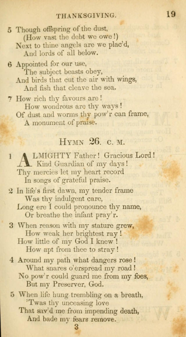 A Collection of Hymns and a Liturgy: for the use of Evangelical Lutheran Churches, to which are added prayers for families and individuals (New and Enl. Stereotype Ed.) page 19