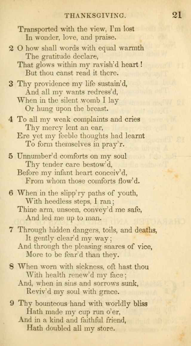 A Collection of Hymns and a Liturgy: for the use of Evangelical Lutheran Churches, to which are added prayers for families and individuals (New and Enl. Stereotype Ed.) page 21