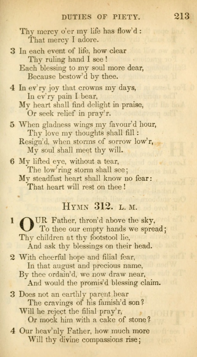 A Collection of Hymns and a Liturgy: for the use of Evangelical Lutheran Churches, to which are added prayers for families and individuals (New and Enl. Stereotype Ed.) page 213