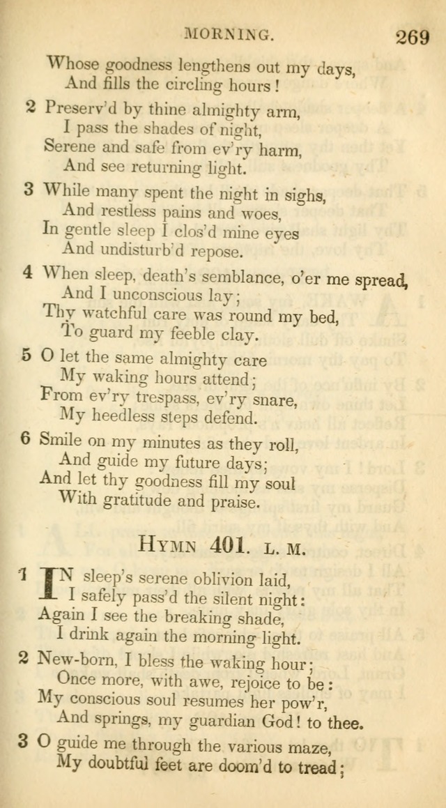 A Collection of Hymns and a Liturgy: for the use of Evangelical Lutheran Churches, to which are added prayers for families and individuals (New and Enl. Stereotype Ed.) page 269