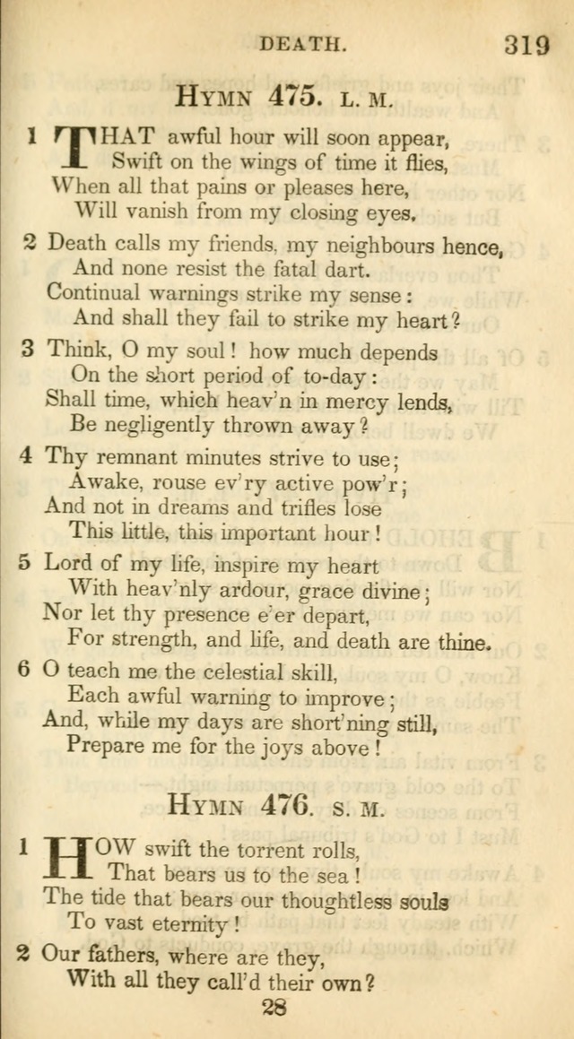 A Collection of Hymns and a Liturgy: for the use of Evangelical Lutheran Churches, to which are added prayers for families and individuals (New and Enl. Stereotype Ed.) page 319
