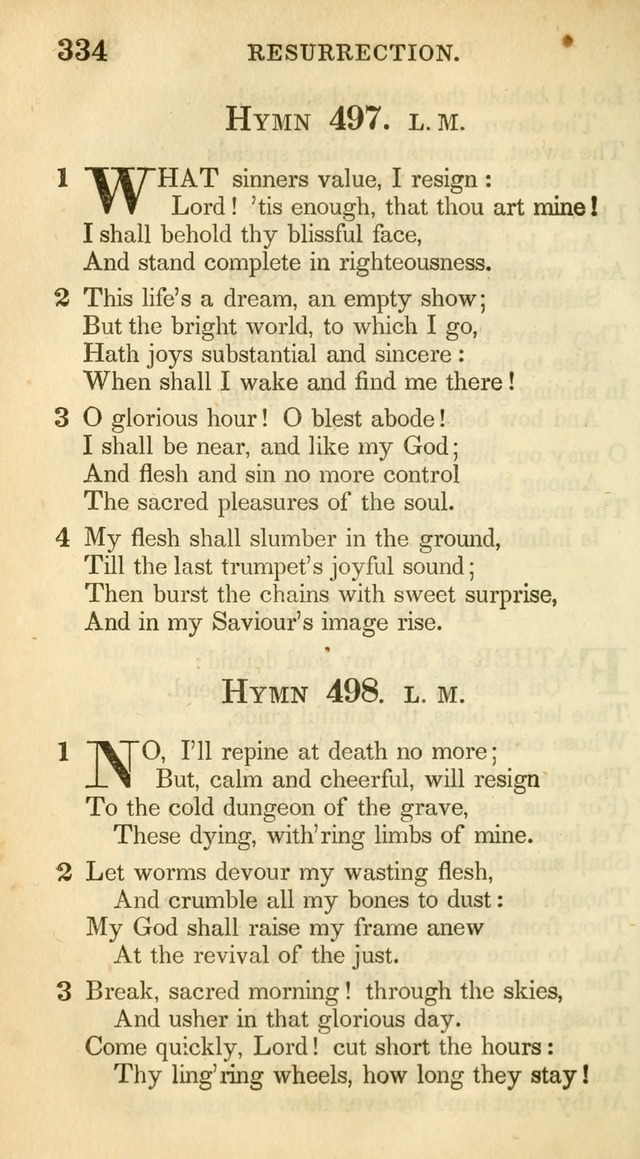 A Collection of Hymns and a Liturgy: for the use of Evangelical Lutheran Churches, to which are added prayers for families and individuals (New and Enl. Stereotype Ed.) page 334